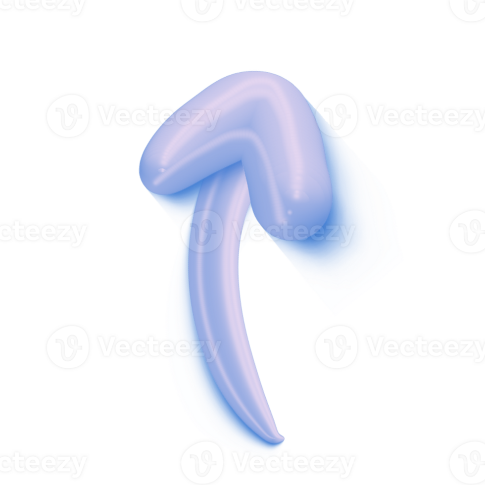 3d pijl omhoog wijzer icoon minimalistische stijl illustratie. geïsoleerd transparant PNG