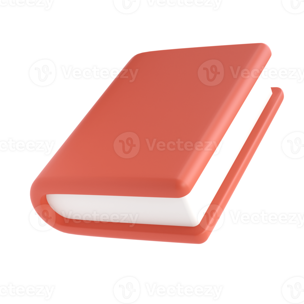 3d red cute empty notepad book stationery for school isolated transparent png. Simple render illustration. Design element for posters, banners, calendar png