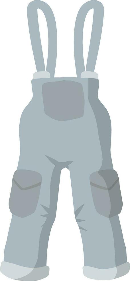 Denim Clothing with pockets. The gardener and farmer element. Drawn cartoon illustration vector