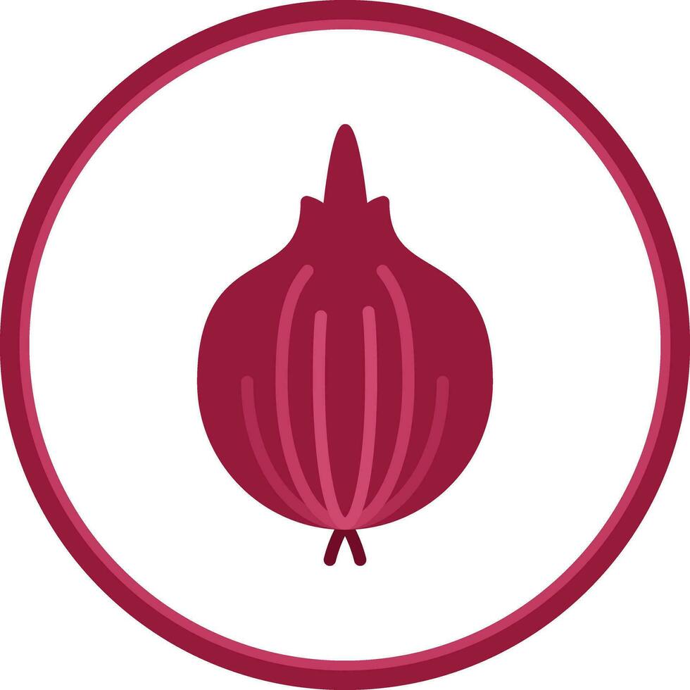 Red Onion Vector Icon Design