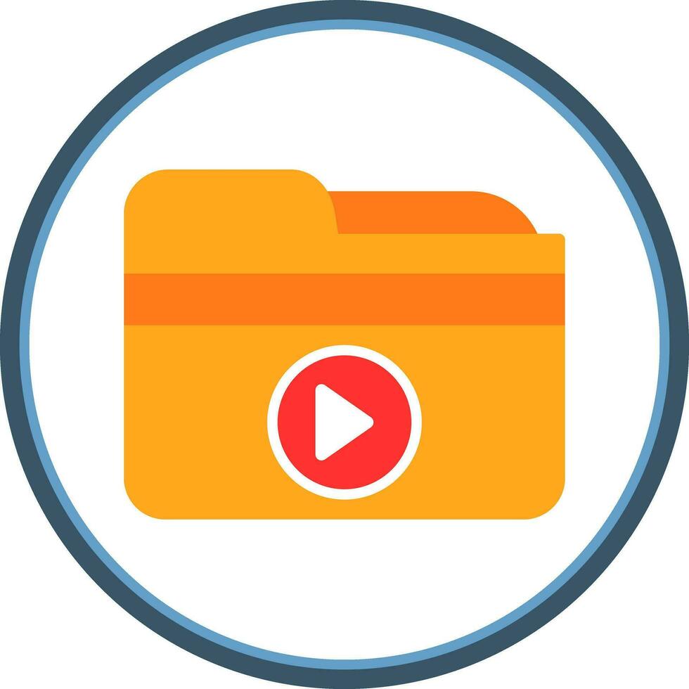 Video Folder  Vector Icon Design