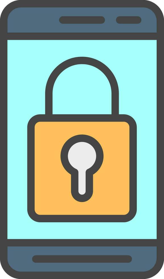 Mobile Lock  Vector Icon Design