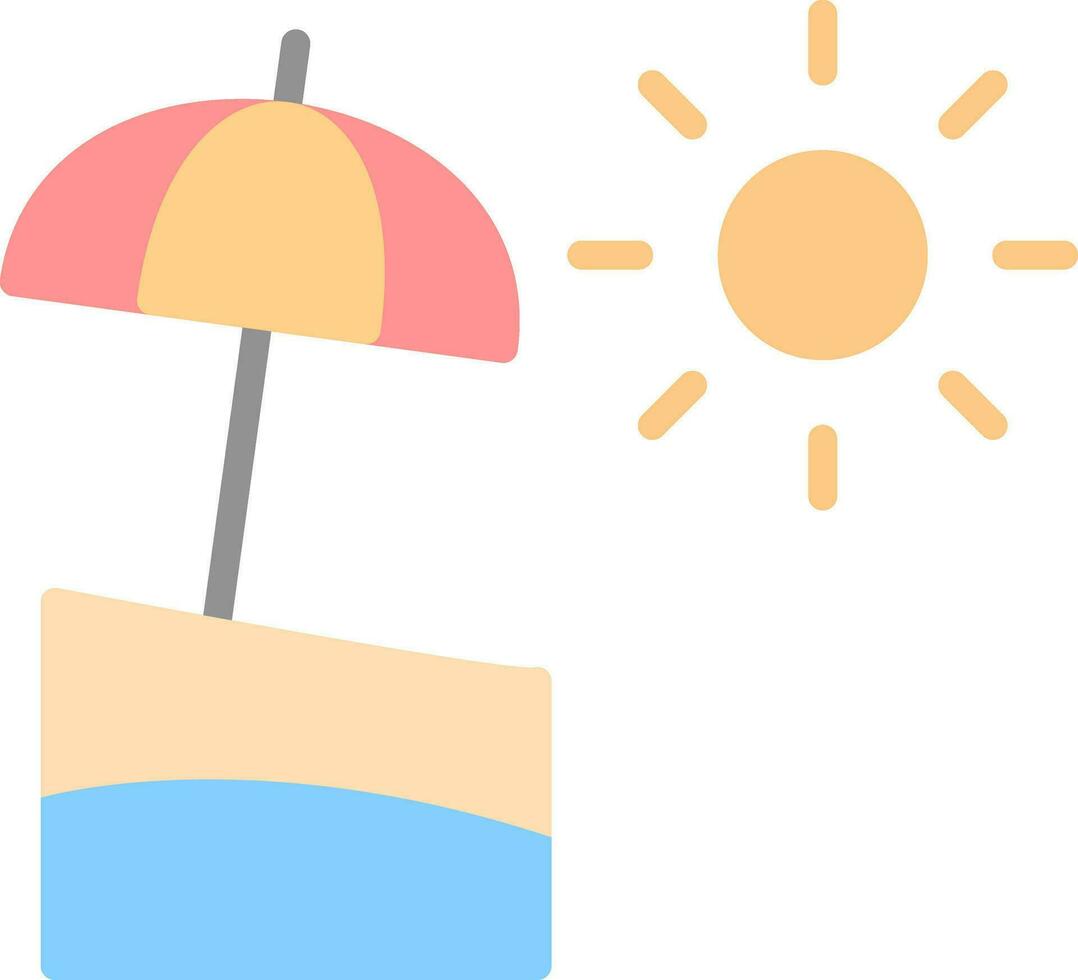 Sun Umbrella  Vector Icon Design