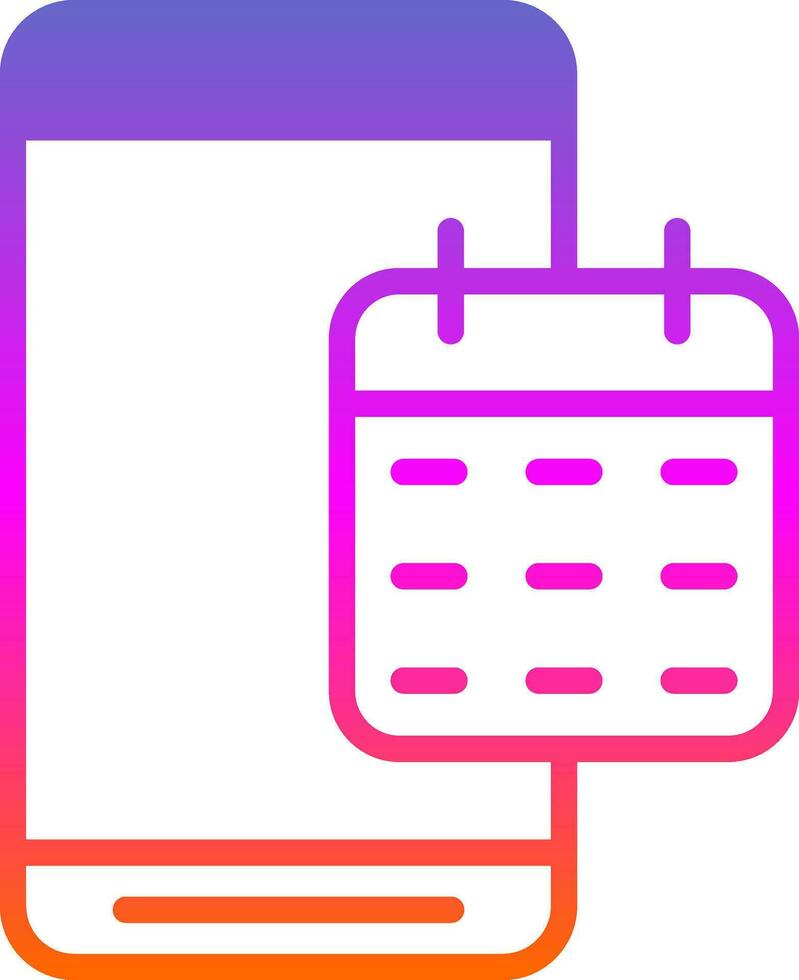 Mobile Calendar  Vector Icon Design