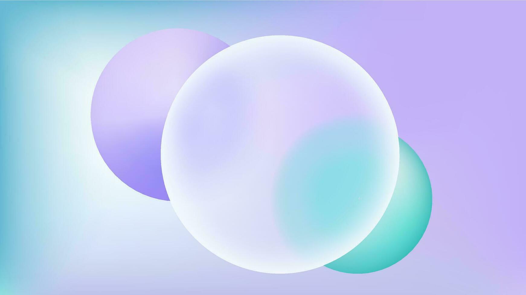 Glassmorphism gradient background with round glass frame. 3d blurry vector effect for landing website or banner digital design. Pastel turquoise and purple blur layout with circle overlay element.