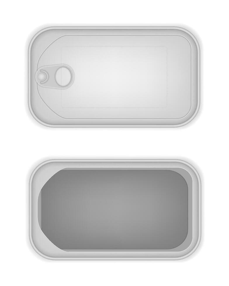 metal rectangular tarro para productos vector ilustración aislado en blanco antecedentes