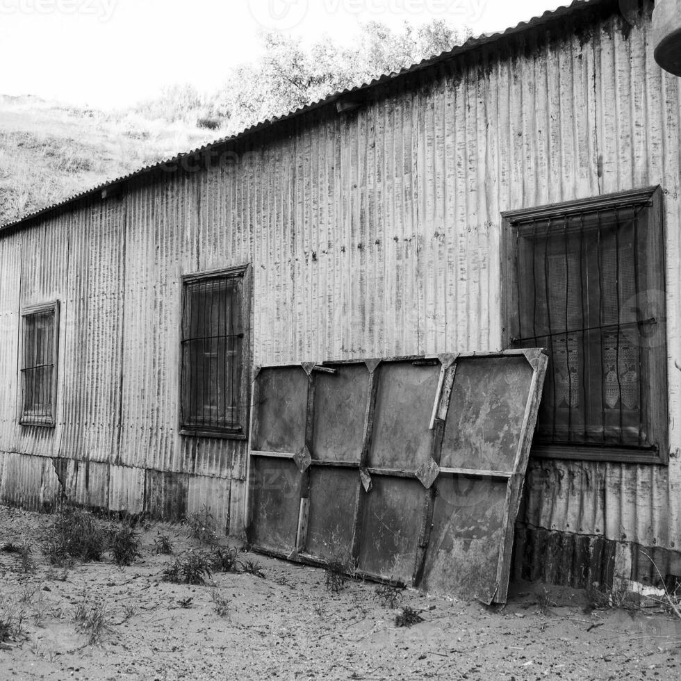 Picturesque typical construction in the town of Puerto Piramides, Peninsula Valdes, Chubut Province, Patagonia, Argentina. photo