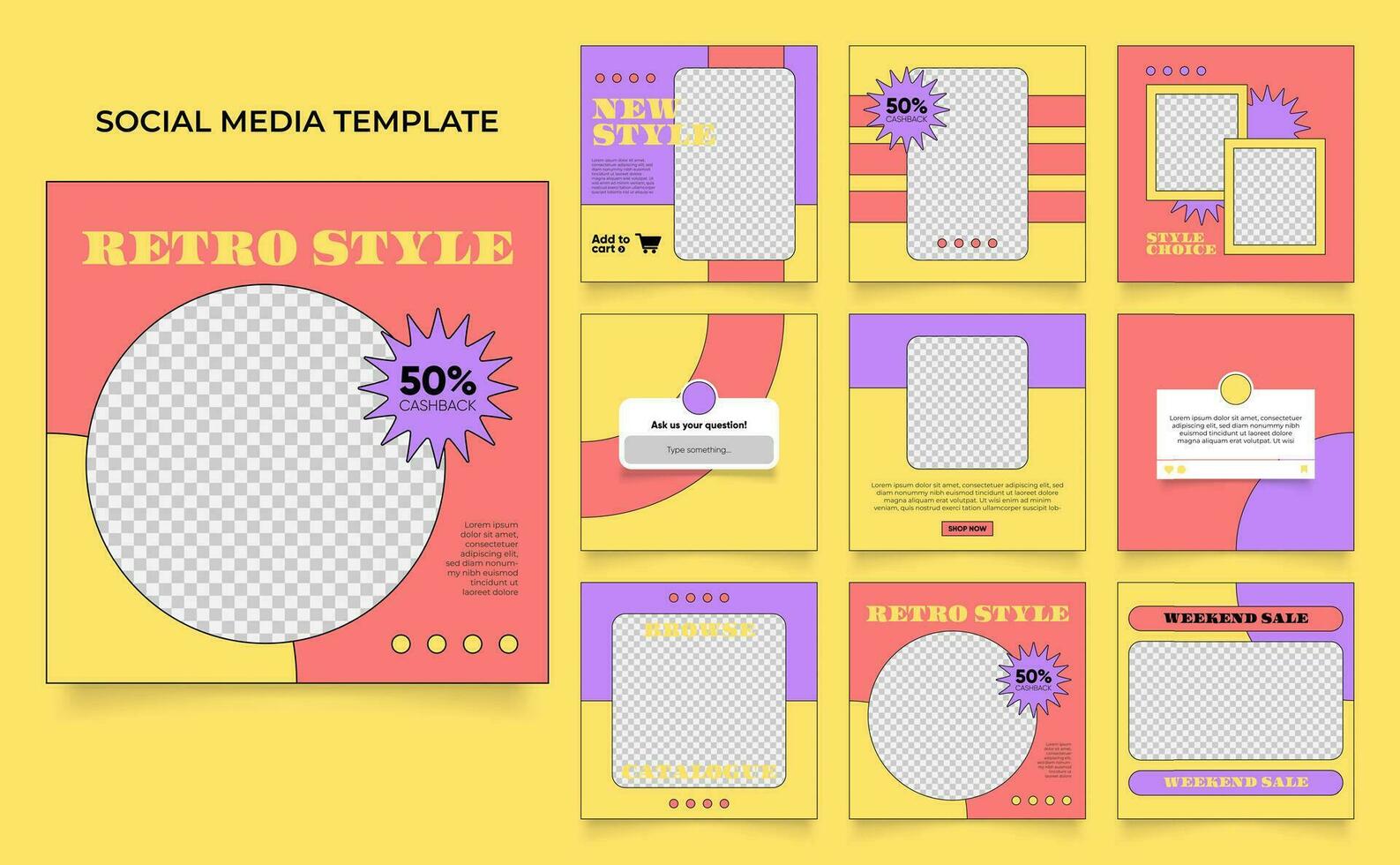 social media template banner fashion sale promotion vector