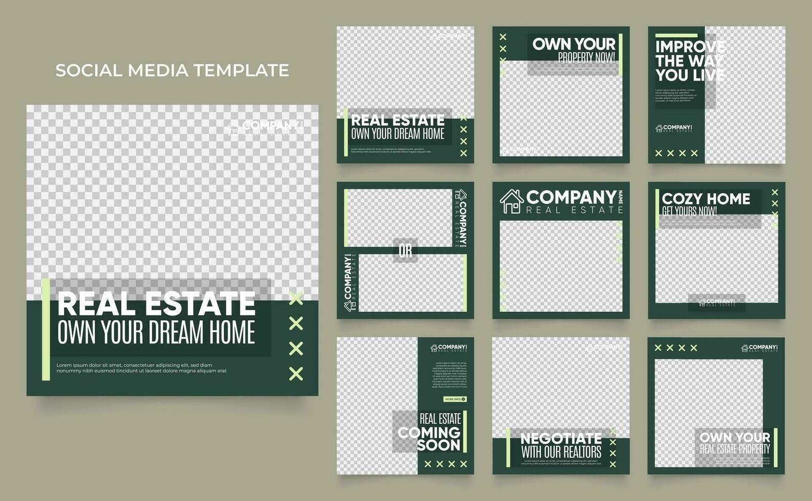 social media template banner house architecture service promotion vector