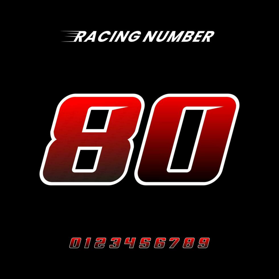 Racing Number 80 Design Vector Template