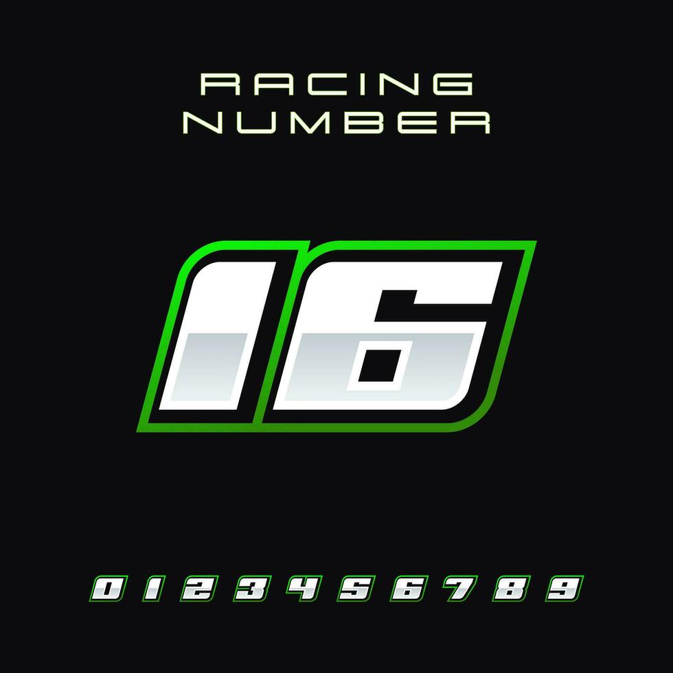 Racing Number Vector Design Template 16