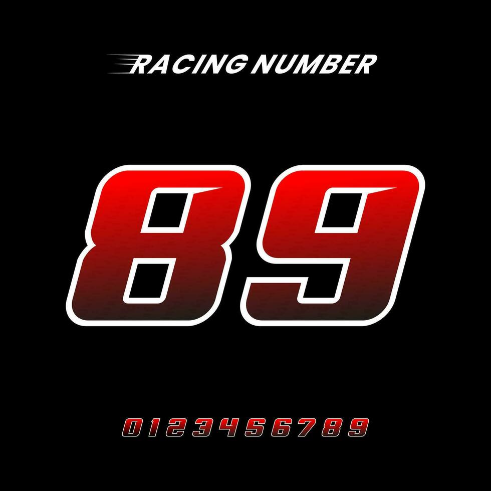 Racing Number 89 Design Vector Template