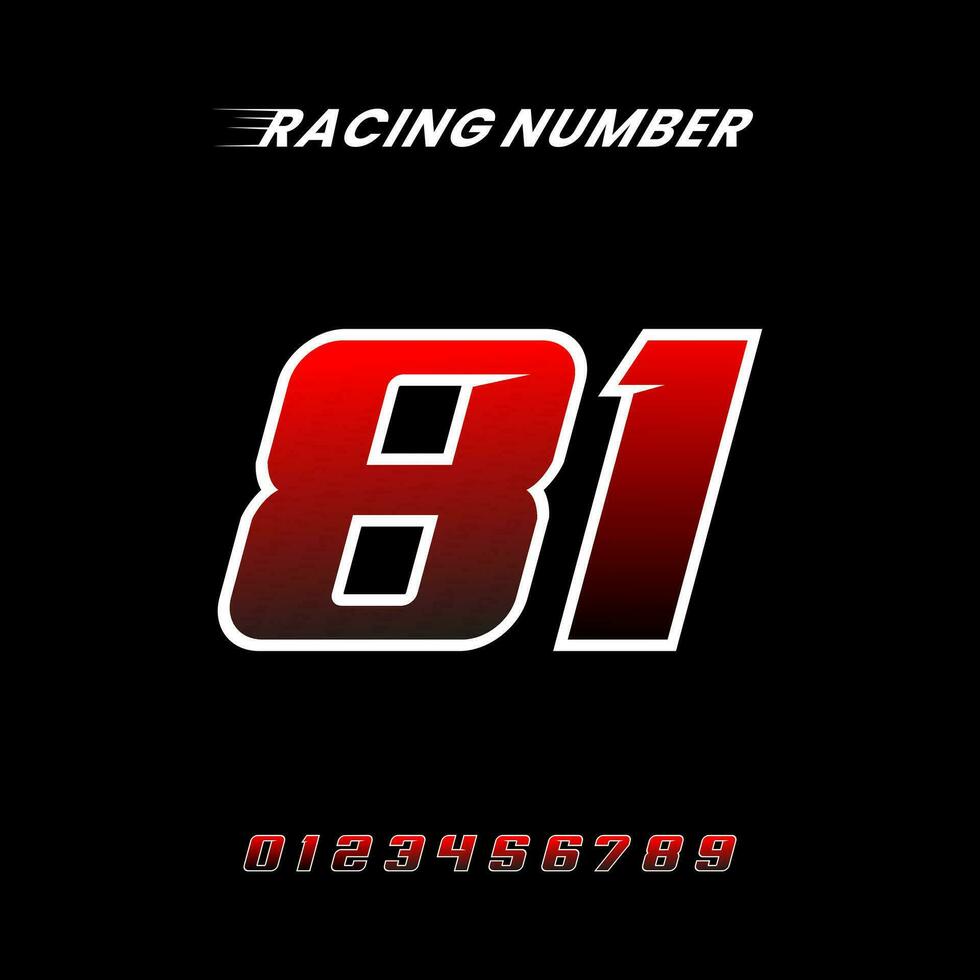 Racing Number 81 Design Vector Template