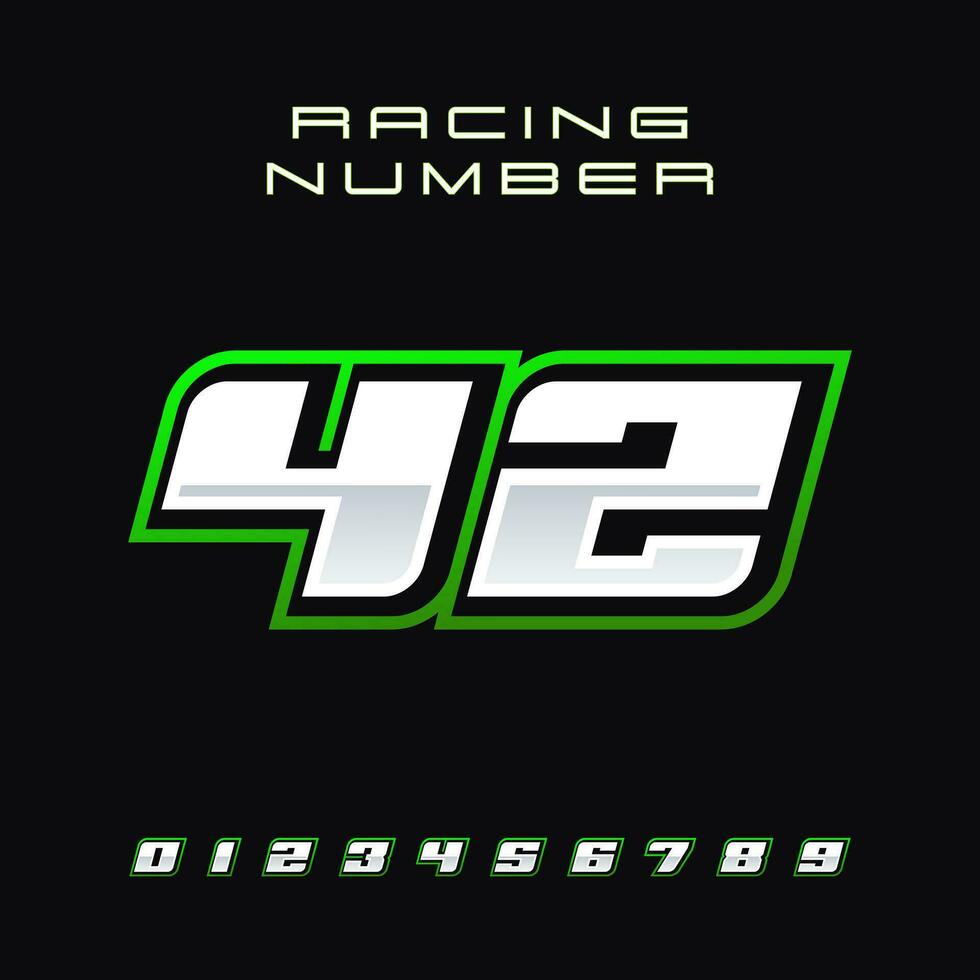 carreras número vector diseño modelo 42