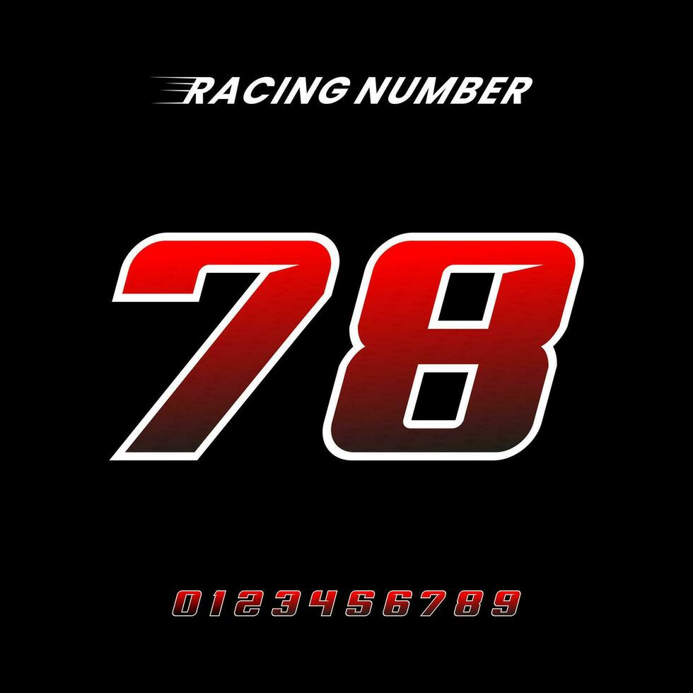 Racing Number 78 Design Vector Template