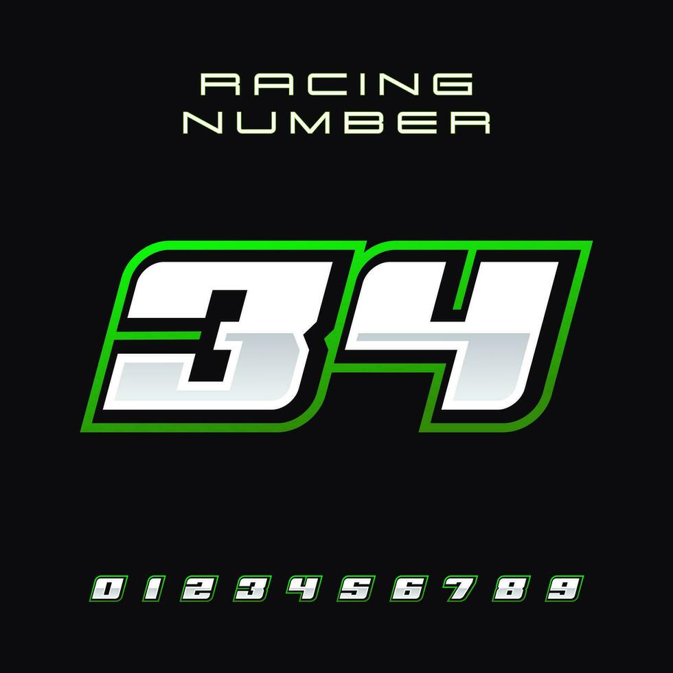 Racing Number Vector Design Template 34