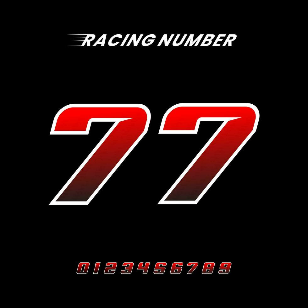 Racing Number 77 Design Vector Template