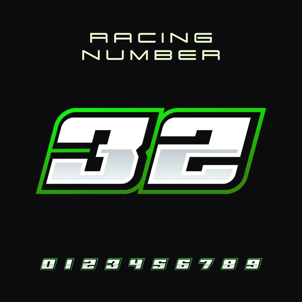 Racing Number Vector Design Template 32