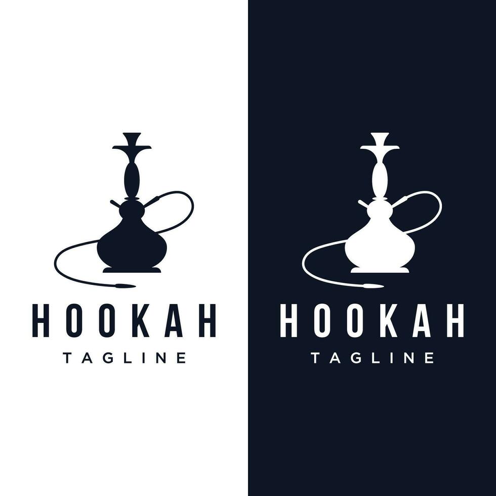 Isolated hookah, shisha or water pipe Logo design for club, bar, cafe and shop. vector