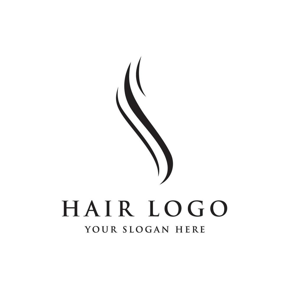 Abstract Logo template design luxury and beautiful hair waves Logo for business, salon, beauty, hairdresser, care. vector