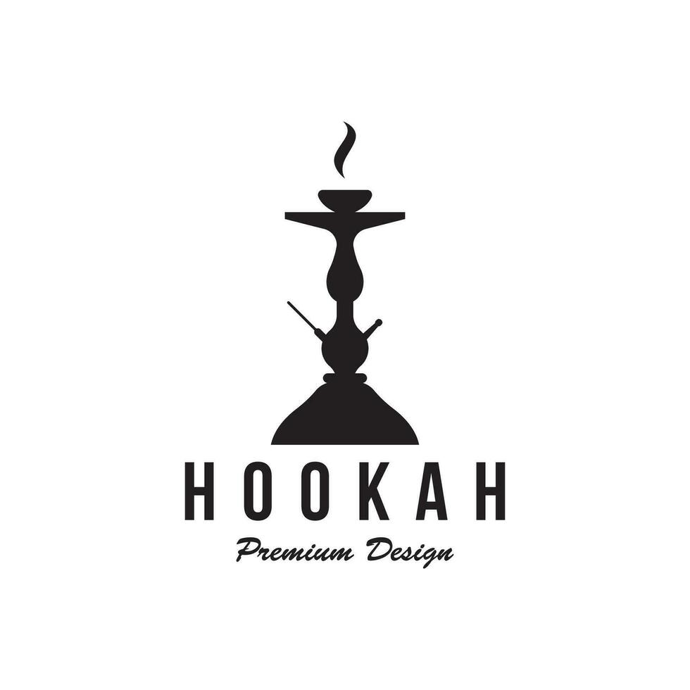 Isolated hookah, shisha or water pipe Logo design for club, bar, cafe and shop. vector