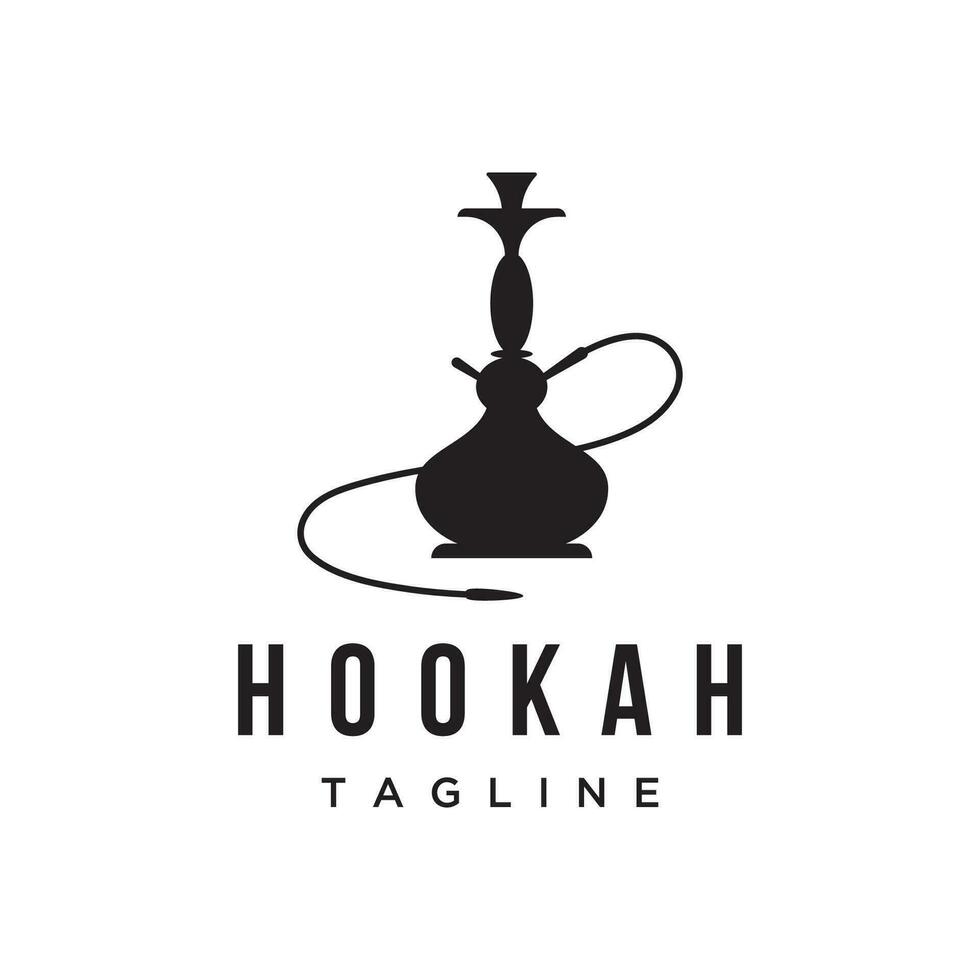 Isolated hookah, shisha or water pipe Logo design for club, bar, cafe and shop. vector