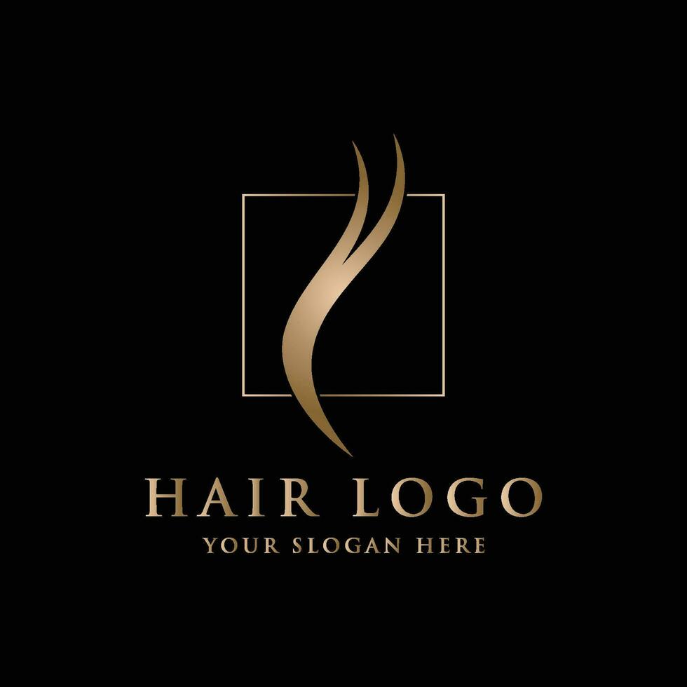 Abstract Logo template design luxury and beautiful hair waves Logo for business, salon, beauty, hairdresser, care. vector