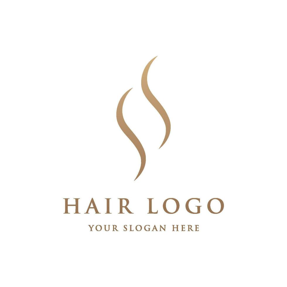 Abstract Logo template design luxury and beautiful hair waves Logo for business, salon, beauty, hairdresser, care. vector