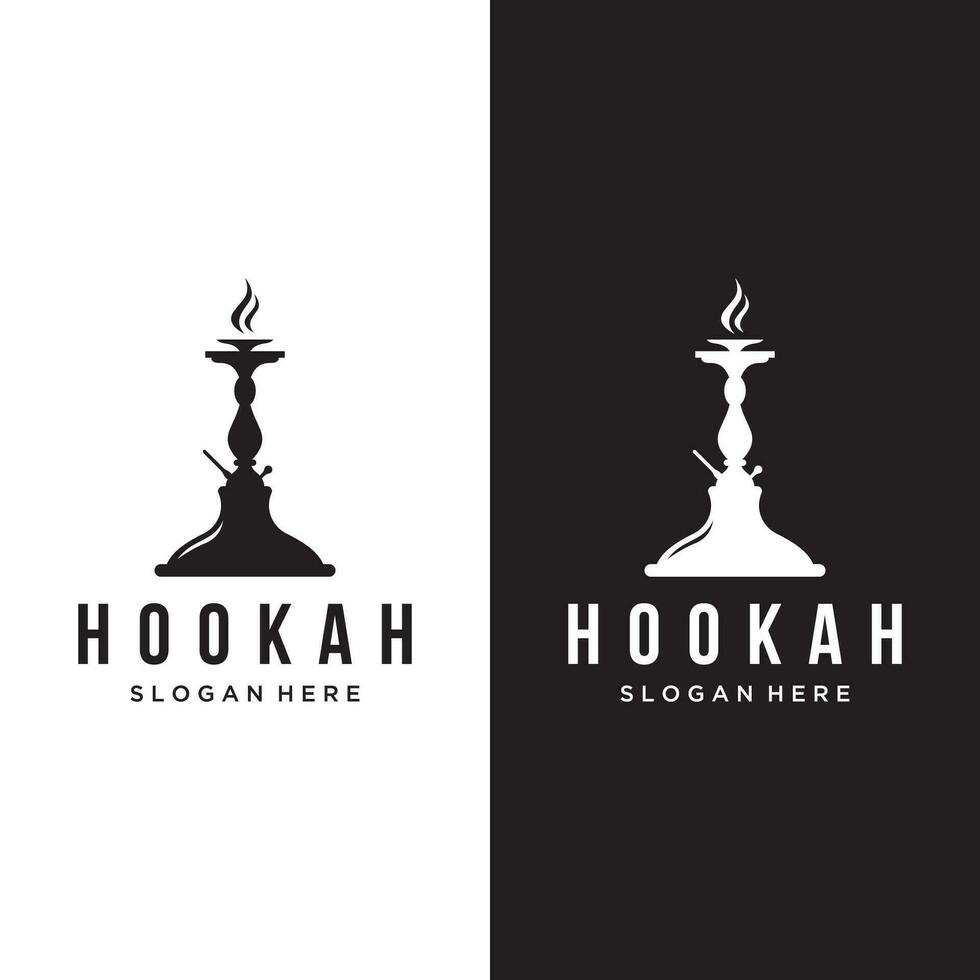 Isolated hookah, shisha or water pipe Logo design for club, bar, cafe and shop. vector