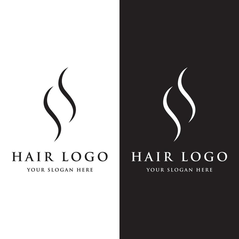 resumen logo modelo diseño lujo y hermosa pelo olas logo para negocio, salón, belleza, peluquero, cuidado. vector