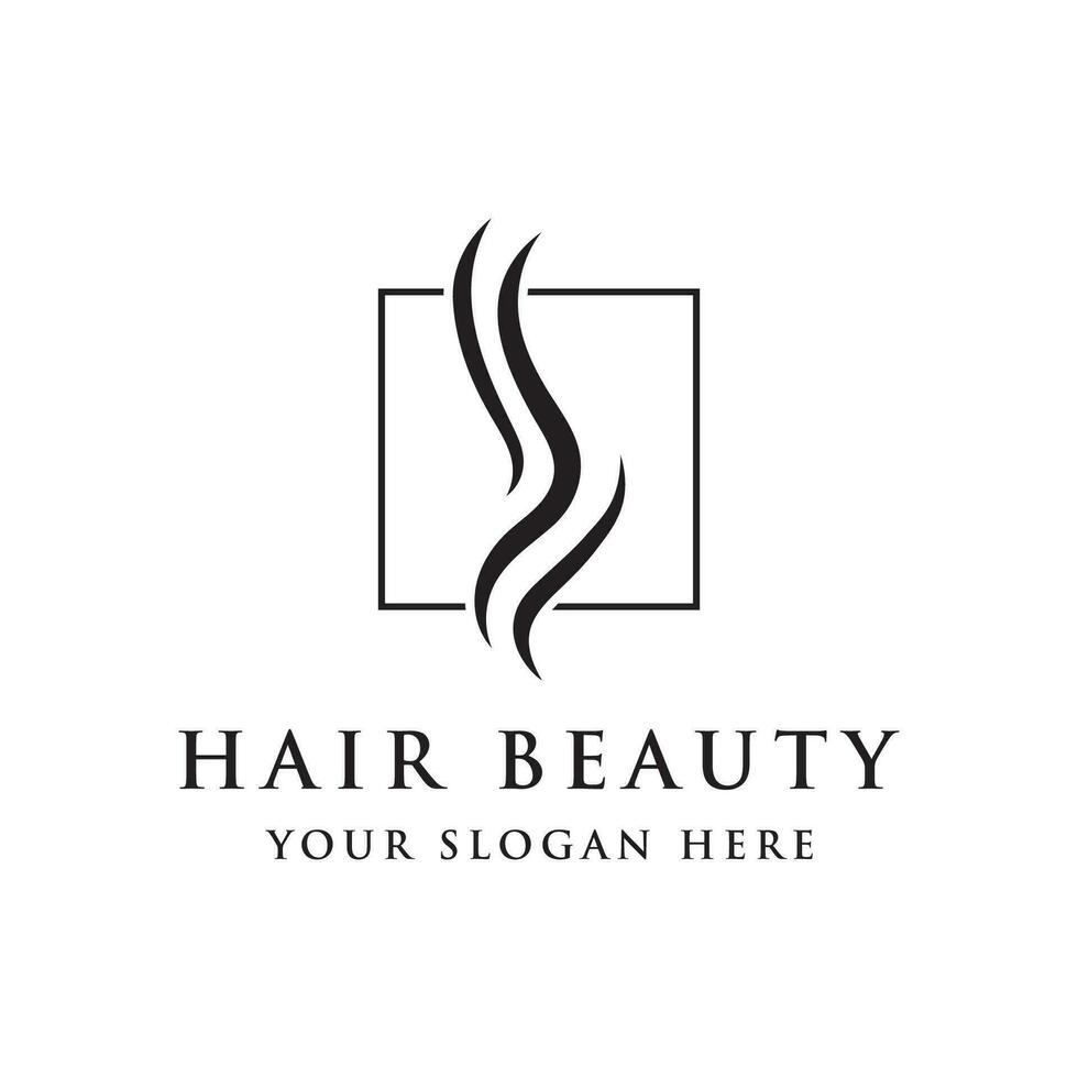 Abstract Logo template design luxury and beautiful hair waves Logo for business, salon, beauty, hairdresser, care. vector