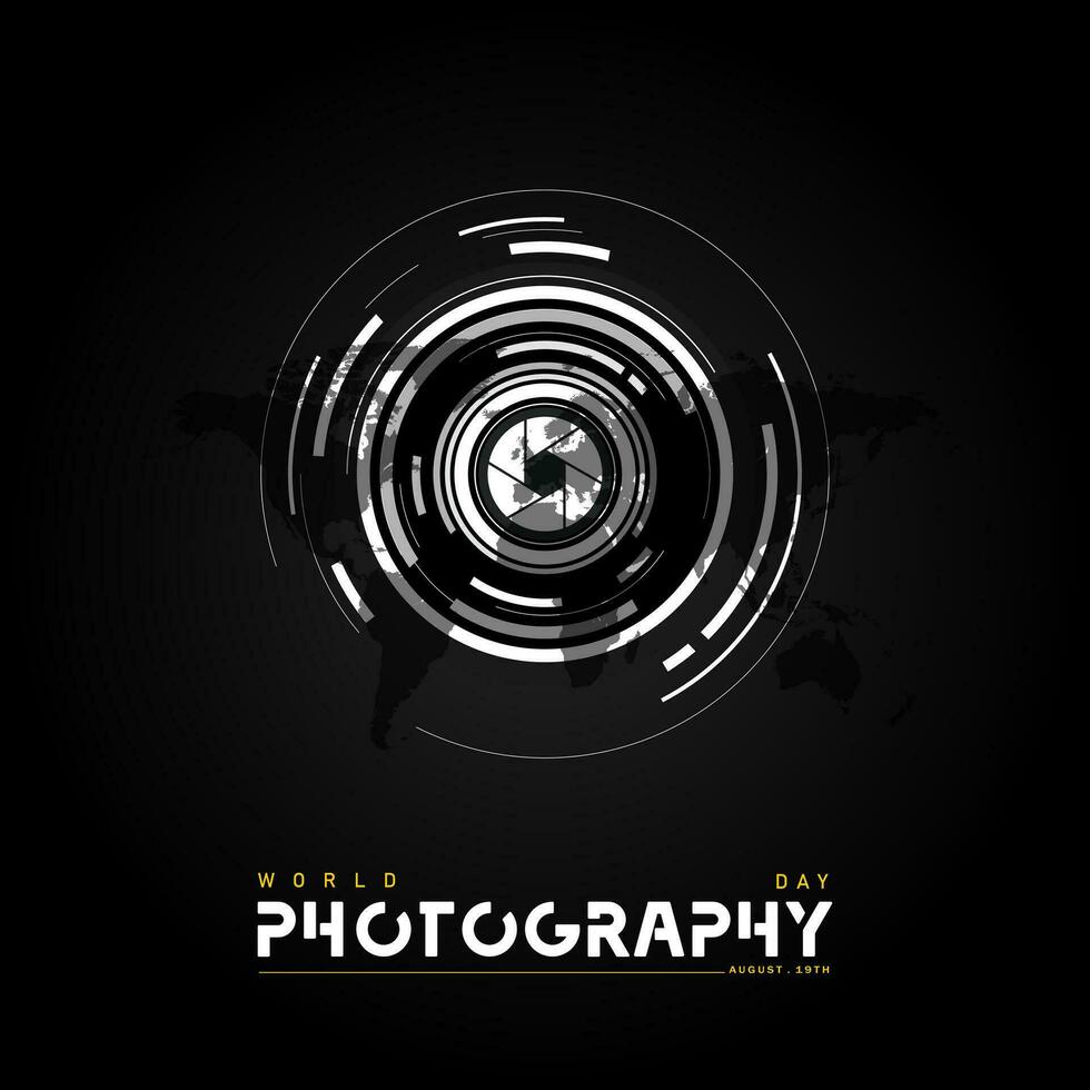 World photography day vector, typography design with camera. good template for world photography day design. vector