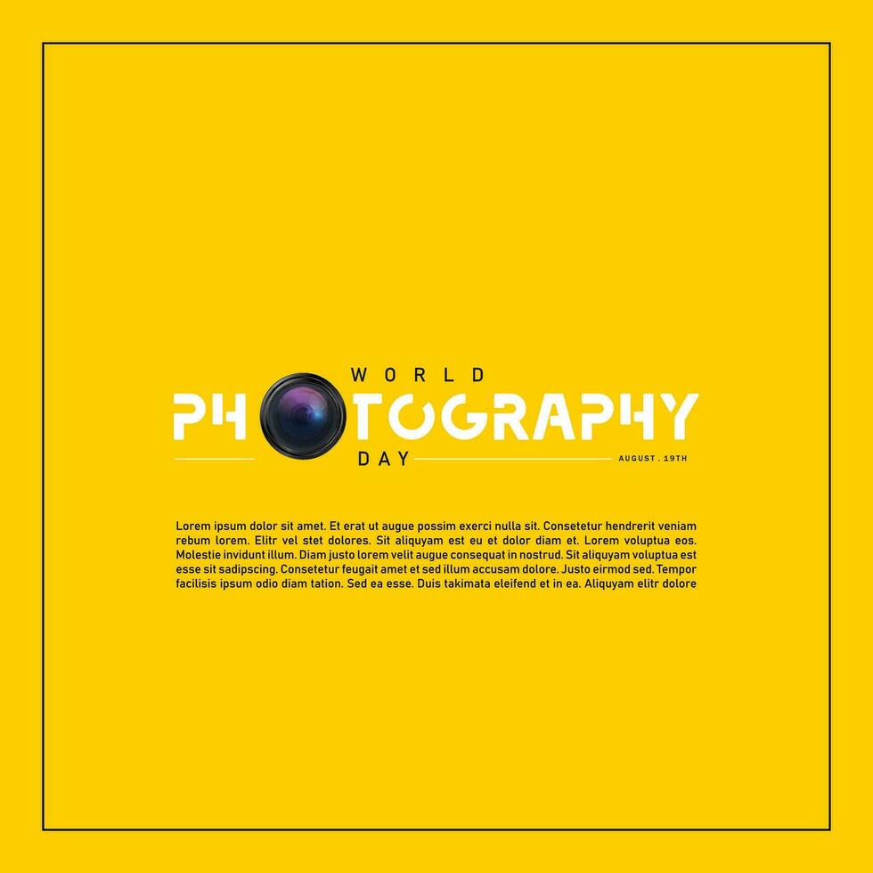 World photography day vector, typography design with camera. good template for world photography day design. vector