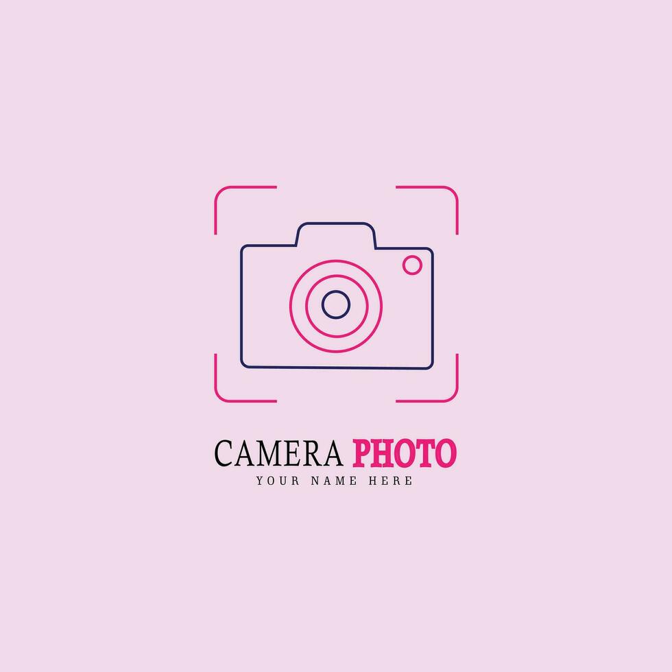 cámara logo con un contorno imagen, adecuado para utilizar como un foto vídeo logo, Boda foto vector