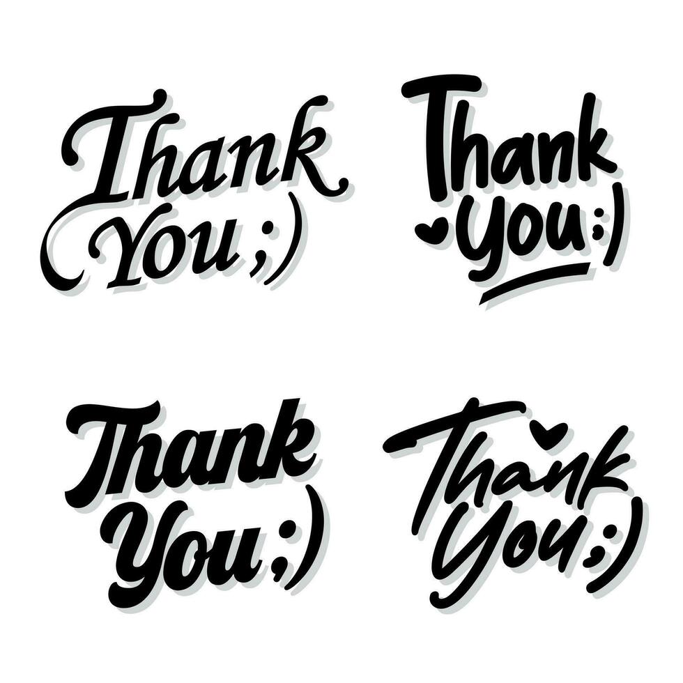 thank you lettering collection vector
