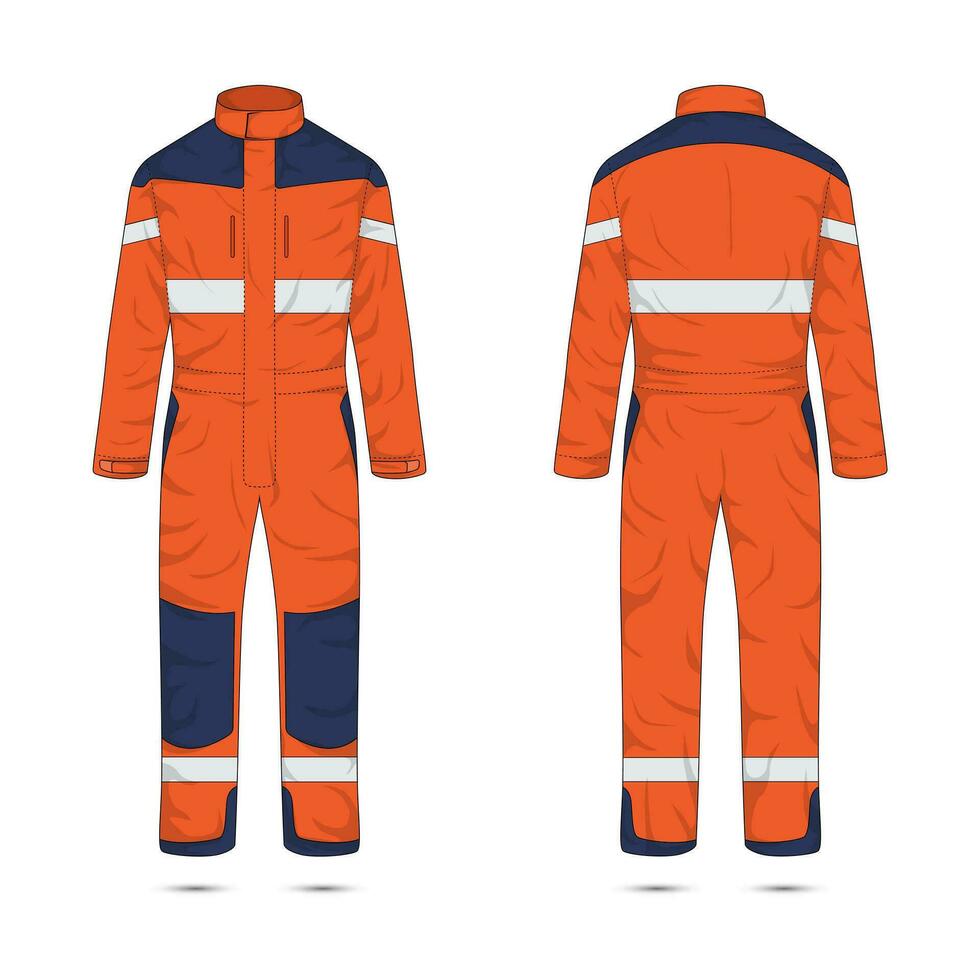 illustration of work wear front and back view vector