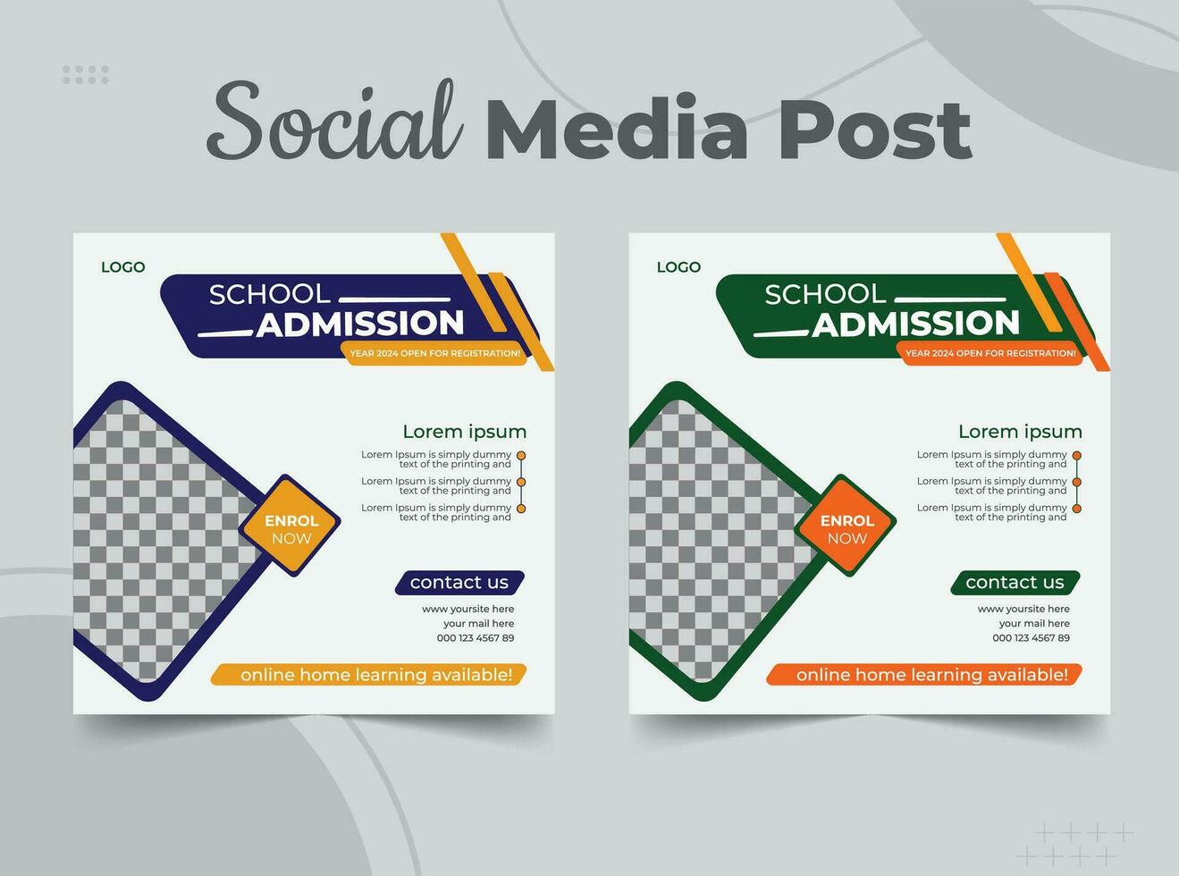 School admission or back to school social media post promotion banner design template vector