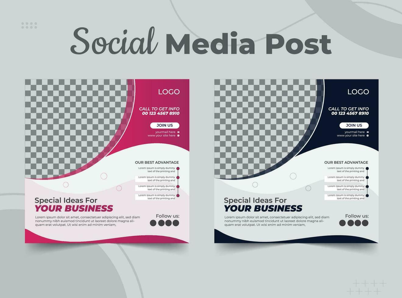 Corporate Social Media Post Design Template for your Business vector