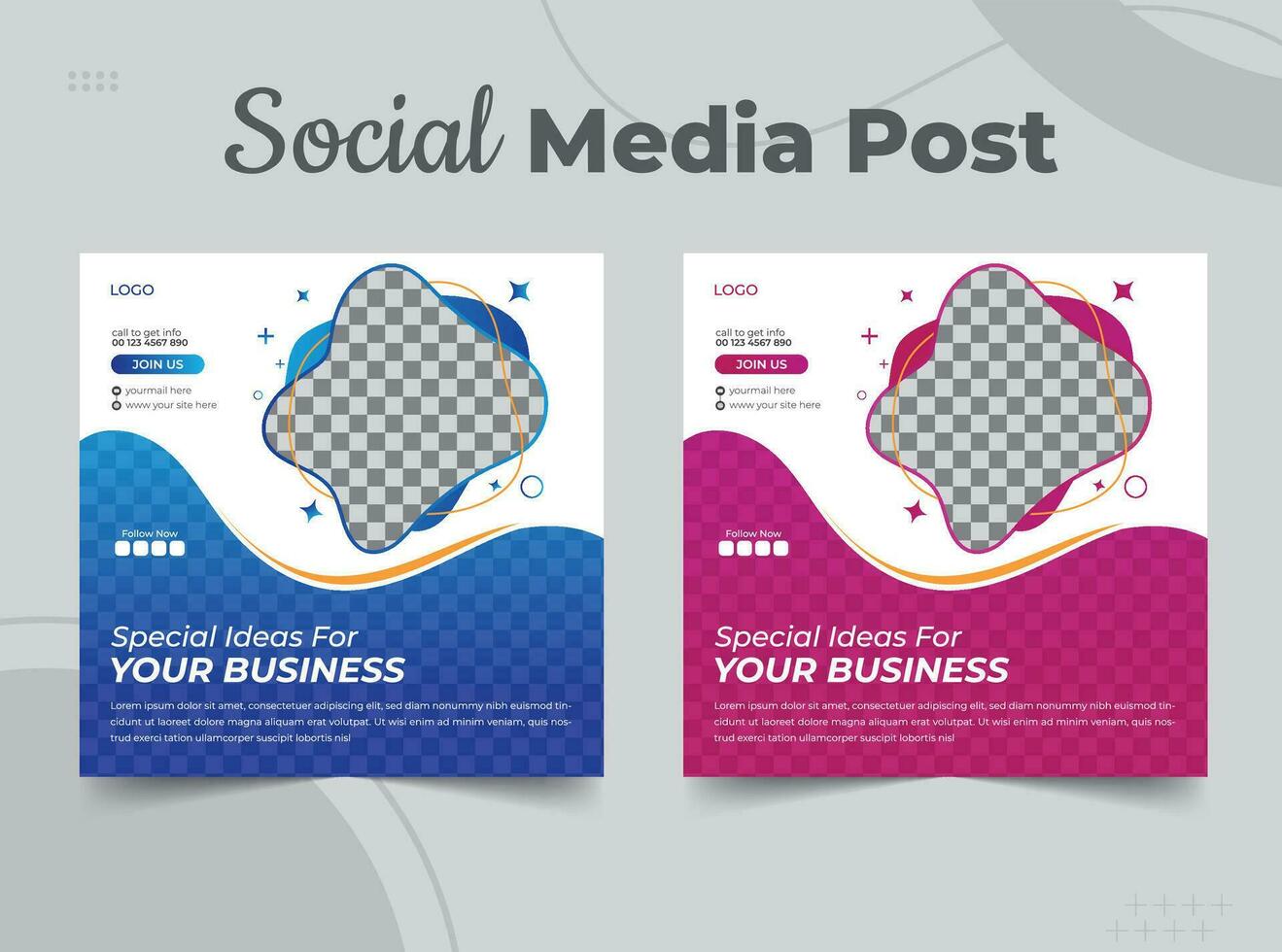 Business growth social media post template design, Business Promotion Social Media Post Design, Corporate Promotional banner for social media post design template vector