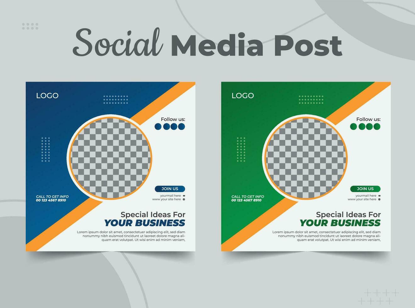 business marketing square banner for social media post template. vector