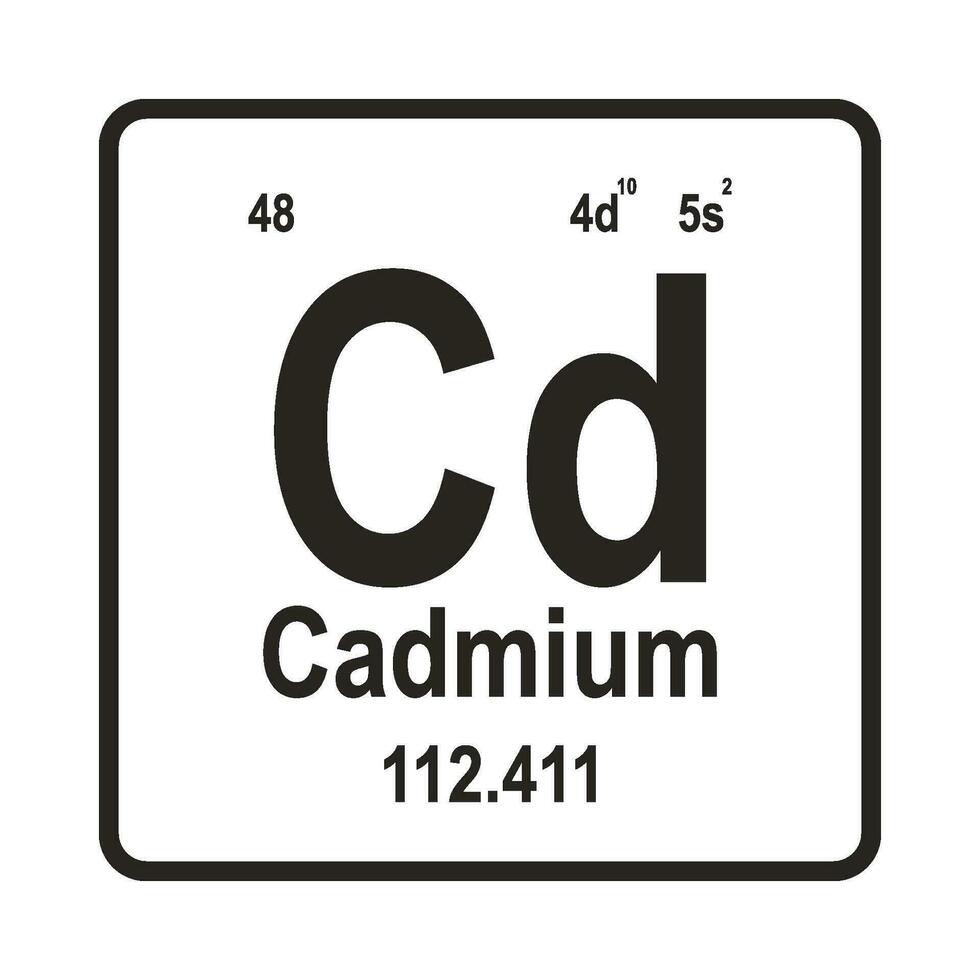 elemento cadmio icono vector