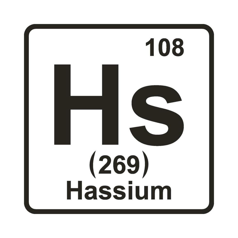 hassium elemento icono vector