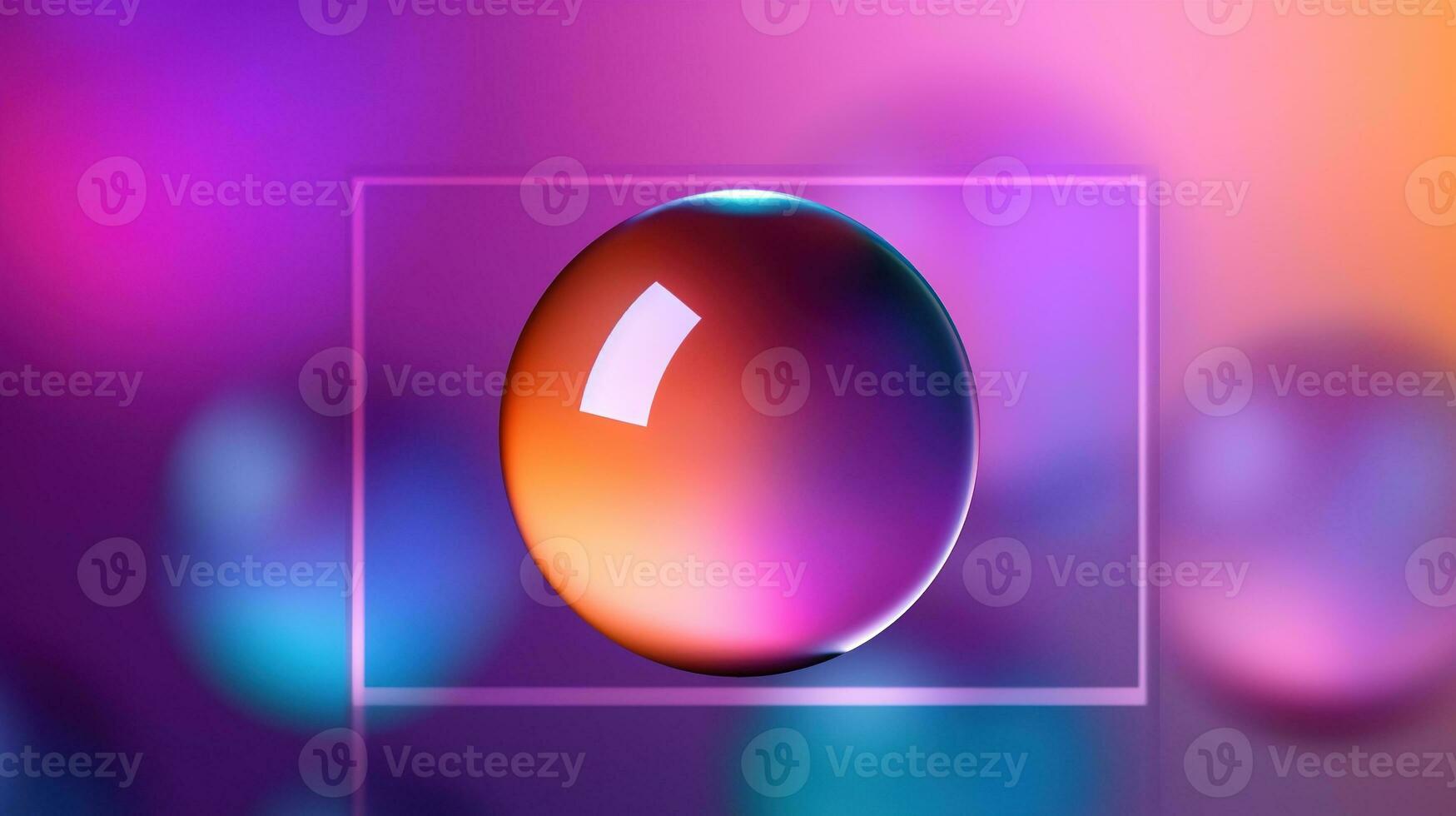 Abstract background with glowing sphere. Gradient glassmorphism background. photo