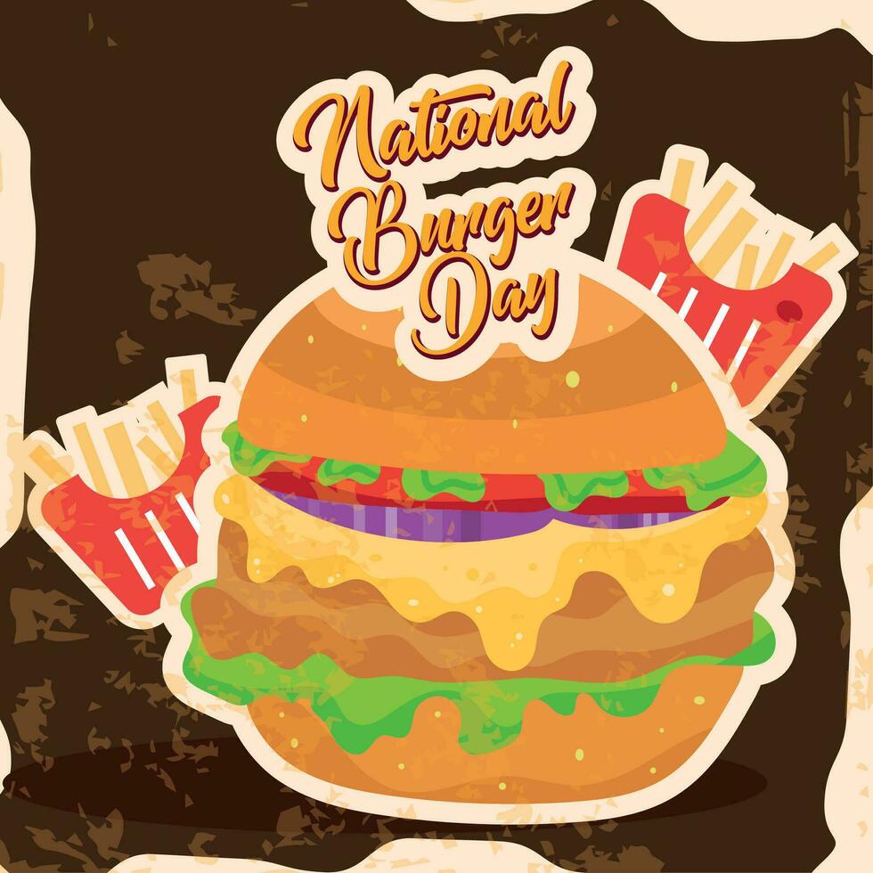 de colores nacional hamburguesa día modelo vector ilustración