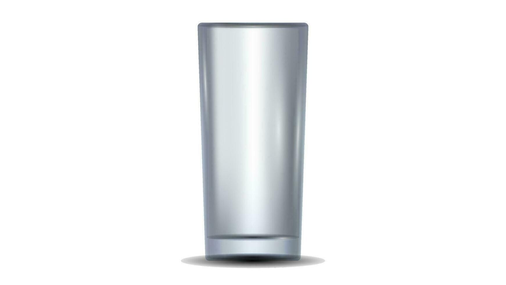 Empty glass cup isolated on white background. Transparent glass vector illustration