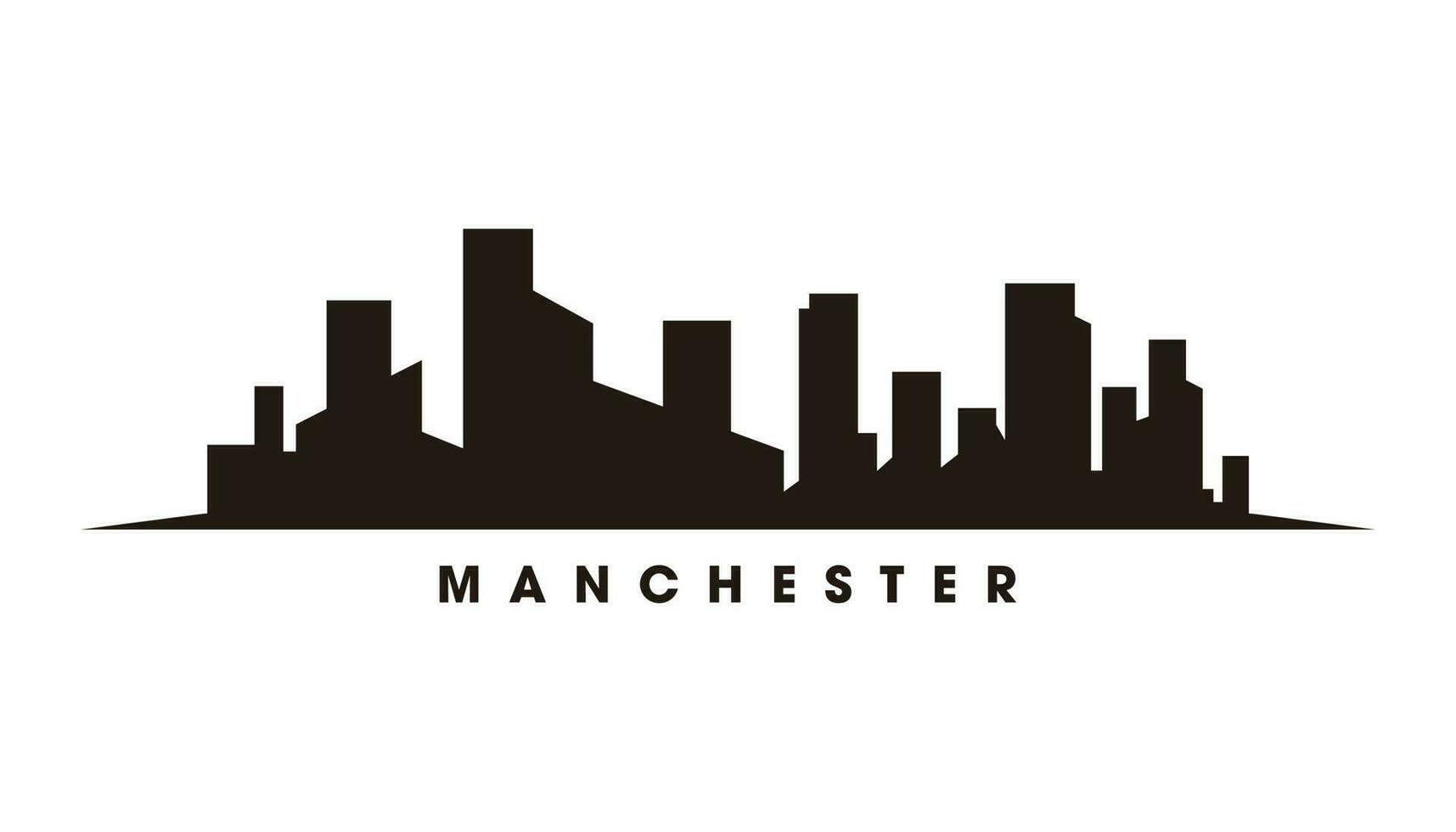 Manchester skyline and landmarks silhouette vector