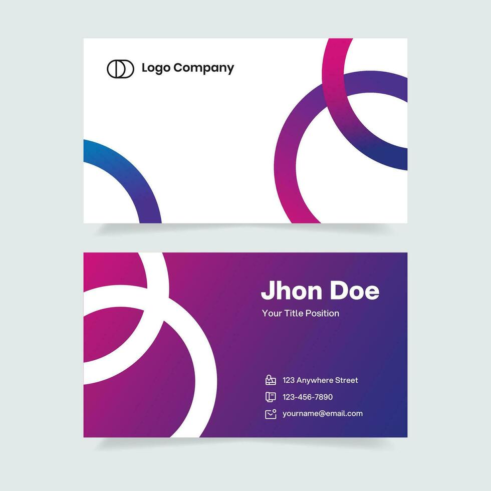 Gradient Double-sided Business Card Template. Suitable for Marketing tool holding company. Stationery design. vector