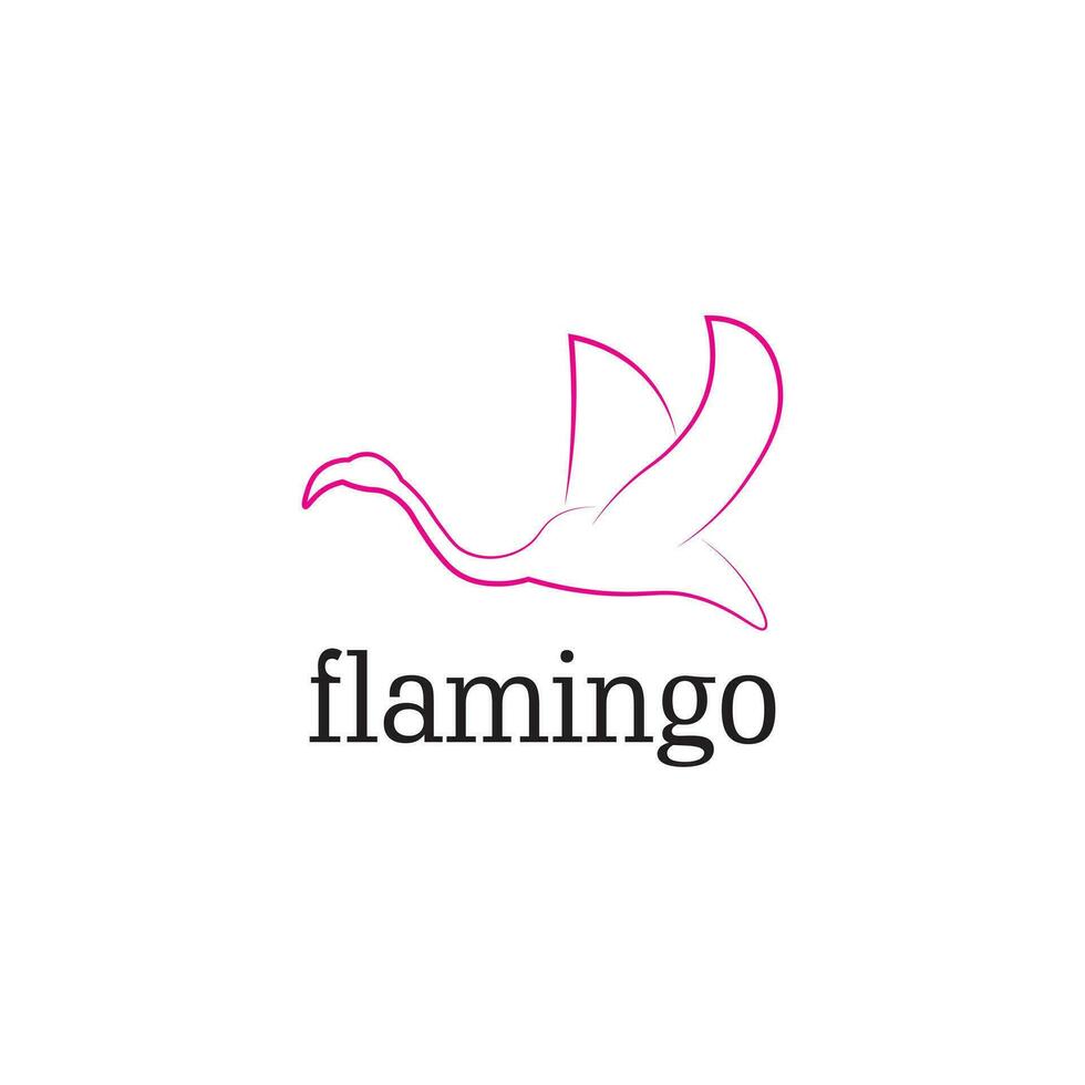 flamingo logo design with pink color vector