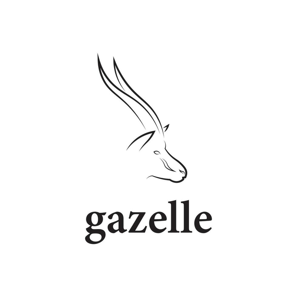 gazelle logo with minimalistic design vector