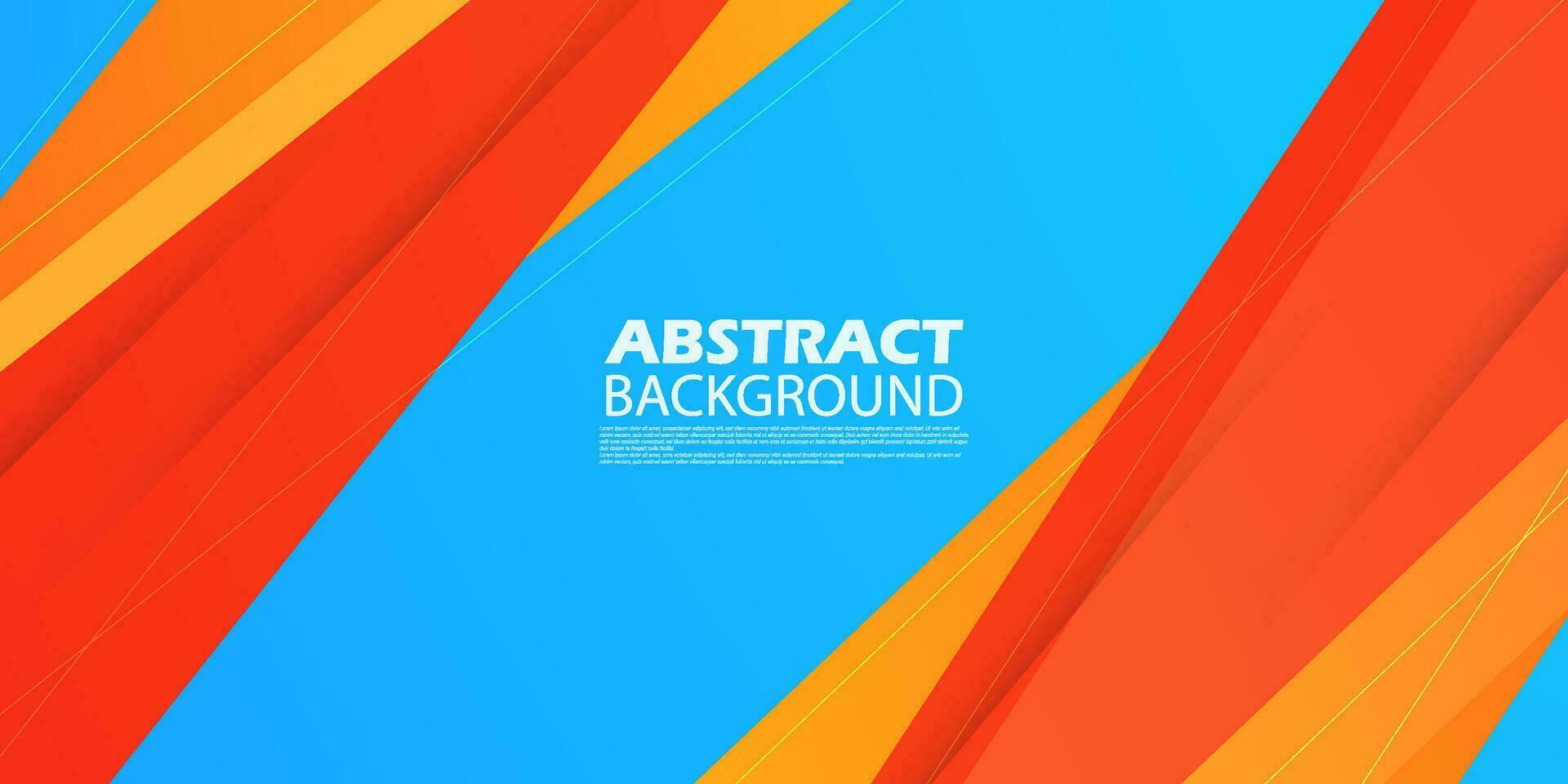Abstract blue and orange background. Triangle on orange gradient and blue color geometric design. Modern overlap papercut futuristic background vector illustration. Eps10 vector